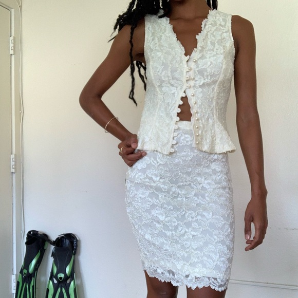Vintage Dresses & Skirts - Vintage Lace Skirtsuit